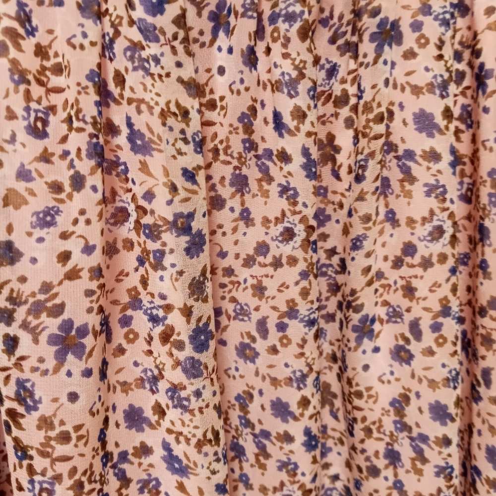Lucio Women's Dress Floral Long Sleeve button to waist shirt dress sz M - Picture 7 of 12